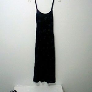 Maxi shear floral sparkly A-line dress/